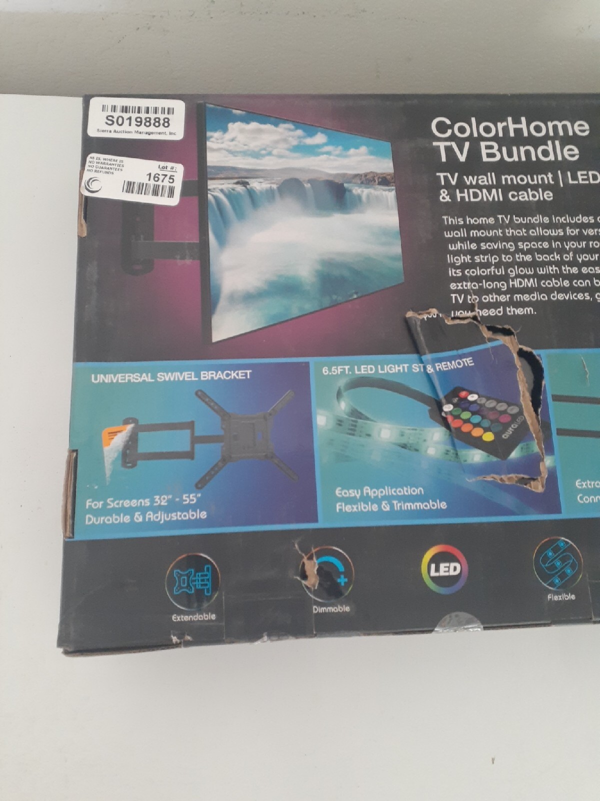 Aura LED ColorHome TV Bundle TV wall mount, LED light strip & HDMI