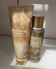 VICTORIA'S SECRET SHIMMERING SHORES FRAGRANCE MIST AND BODY LOTION 2 PCS NEW