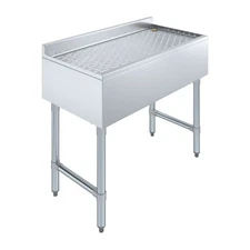 AmGood 36 in. x 18 in. Stainless Steel Underbar Drainboard
