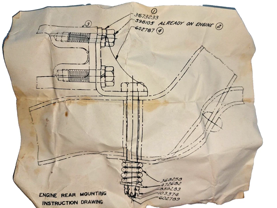 Camión utilitario Chevrolet 1947-1953: kit de soportes de montaje de motor trasero NOS 3689112 Foto 4 de 4