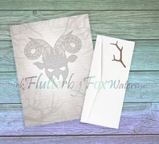 Krampus Mask Writing Paper Stationery | 24 Sheets - Lined and Unlined