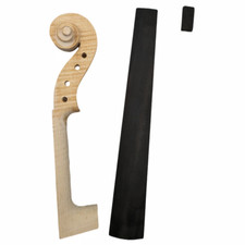 8pcs Unfinished Violin Head Neck with Fingerboard, Violin making Accessories 4/4