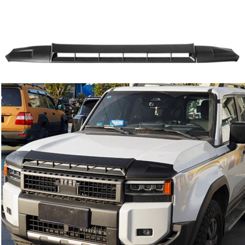 For Land Cruiser LC250 2024-25 Black Shield Deflector Hood Guard Protector Trim