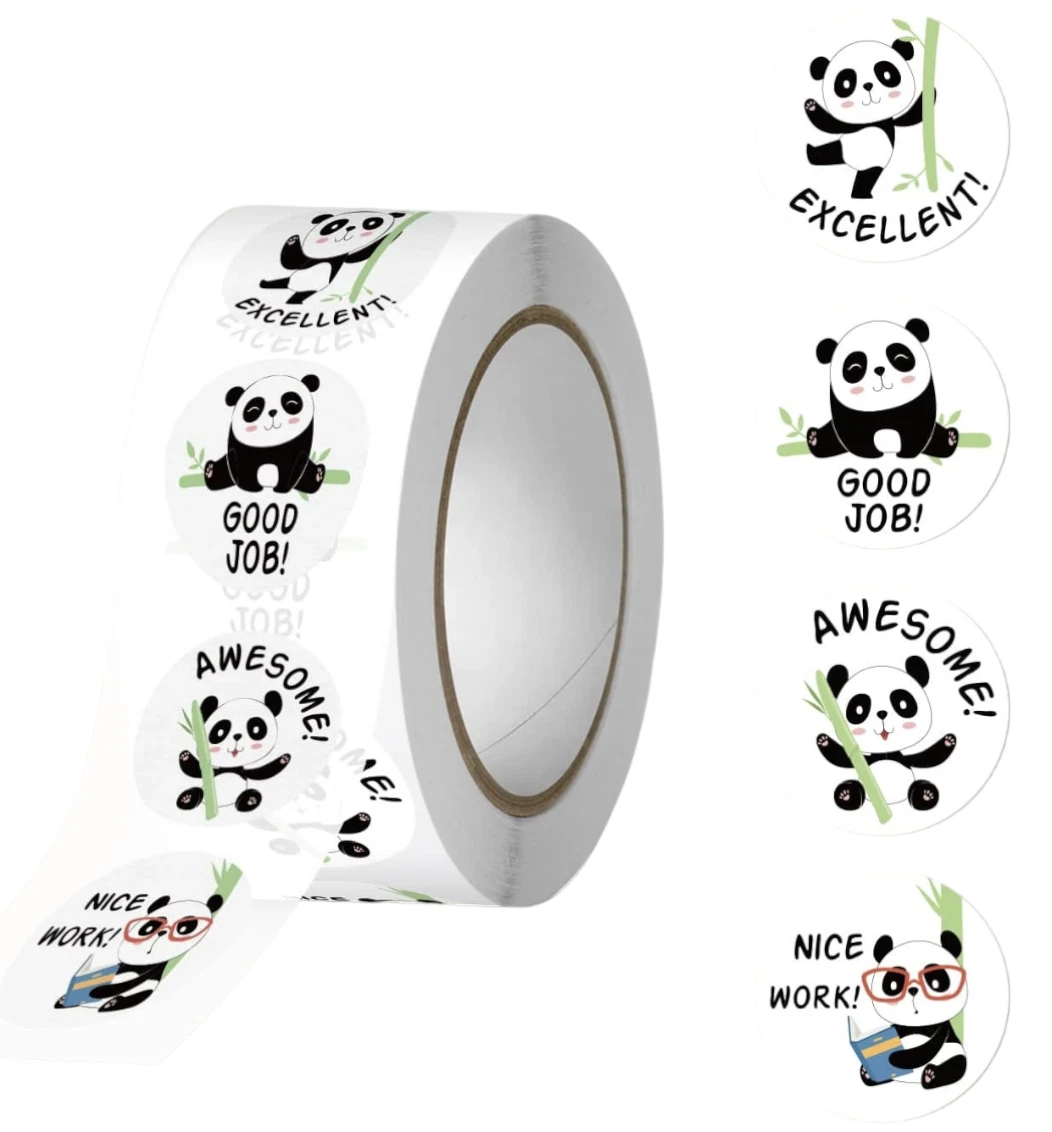 Panda Reward Encouragement Stickers 2.5cm 50/100pc Teacher Classroom Award Kids