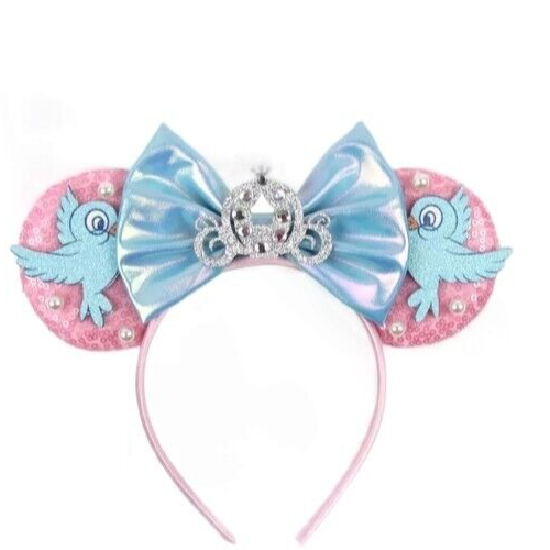 Cinderella Inspried Minnie Mouse ears headband-Disneyland-HANDMADE