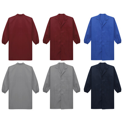 Unisex Work Coat Mechanical Uniform Factory Jacket Pockets Workwear Overall Lab
