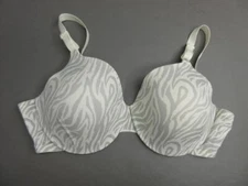 38D WARNER'S WOMENS BEIGE UNDERWIRE PADDED BACK CLOSURE DEMI BRA 1D