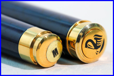 Pelikan P381 Fountain Pen Marbled Blue & Gold New Classic Design