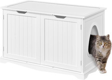 Cat Litter Box Enclosure, Box Cabinet Hidden, Wooden Pet Crate Kitty Washroom St