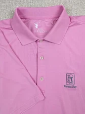Fairway & Greene Tech Men's Large Pink Polo Shirt TPC Tampa Bay Golf Polyester