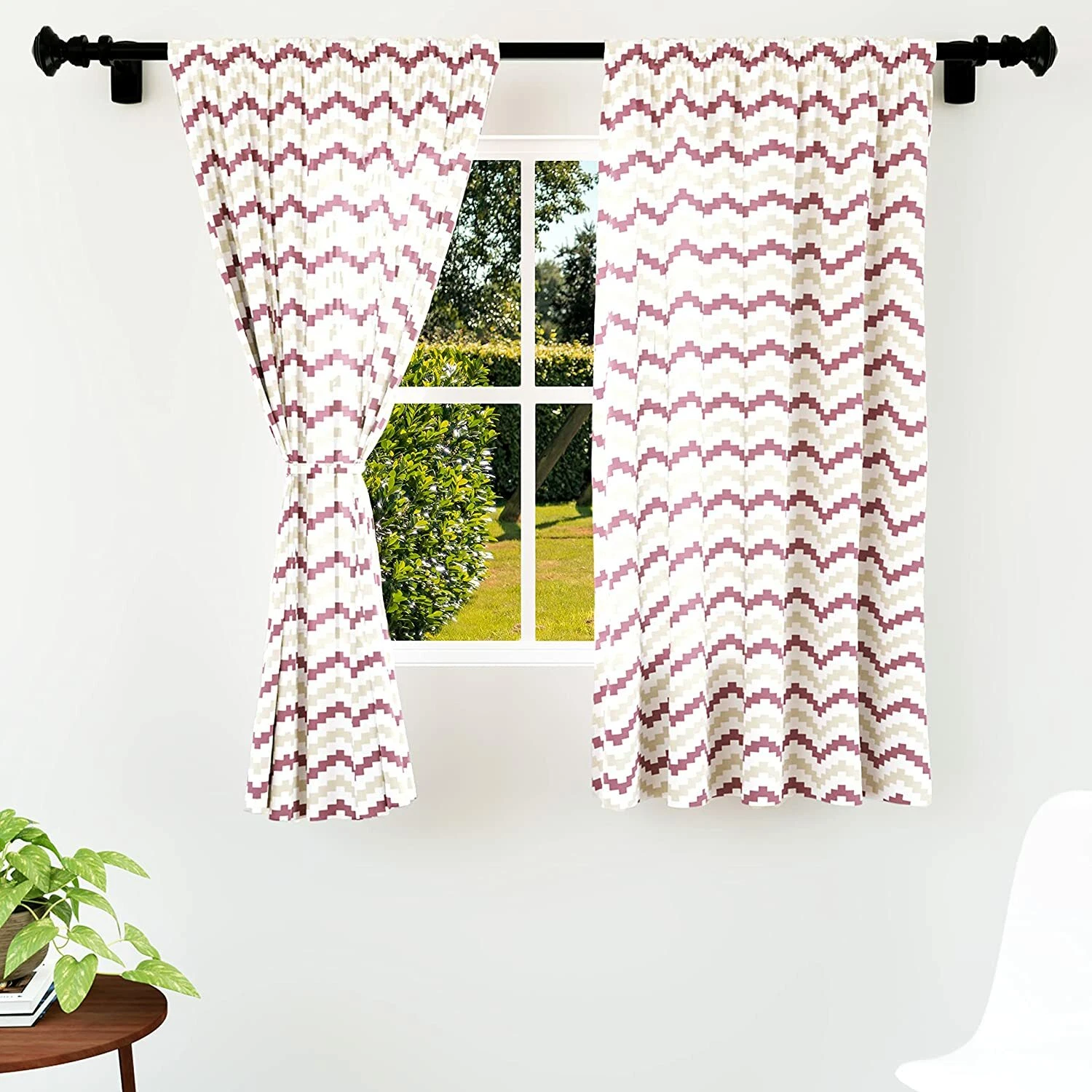 New 2 Piece Eyelet Window Curtain Set - 5 feet