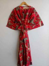 Indian Animal Print Kaftan 100% Cotton Hippie Maxi Women Nightwear Caftan Dress