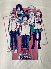 Funimation My Hero Academia T-Shirt Men  s Size Medium White crew heroes anime