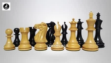 3.75″ Professional Club Staunton Chess Pieces Only – Weighted Ebonised Boxwood