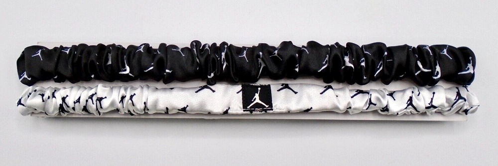 Nike Jordan Satin Headband 2-Pack for Women in Black and White