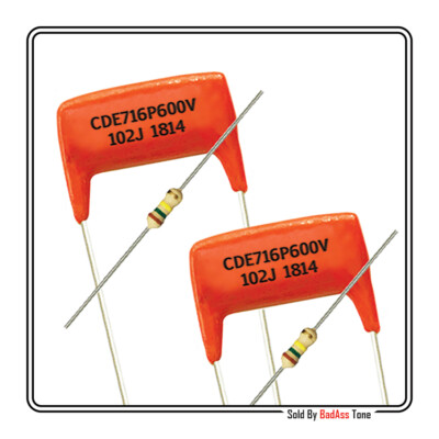Treble Bleed .001uf 600V Orange Drop - 150K Carbon Resistor 1/4 Watt - Qty: (2)
