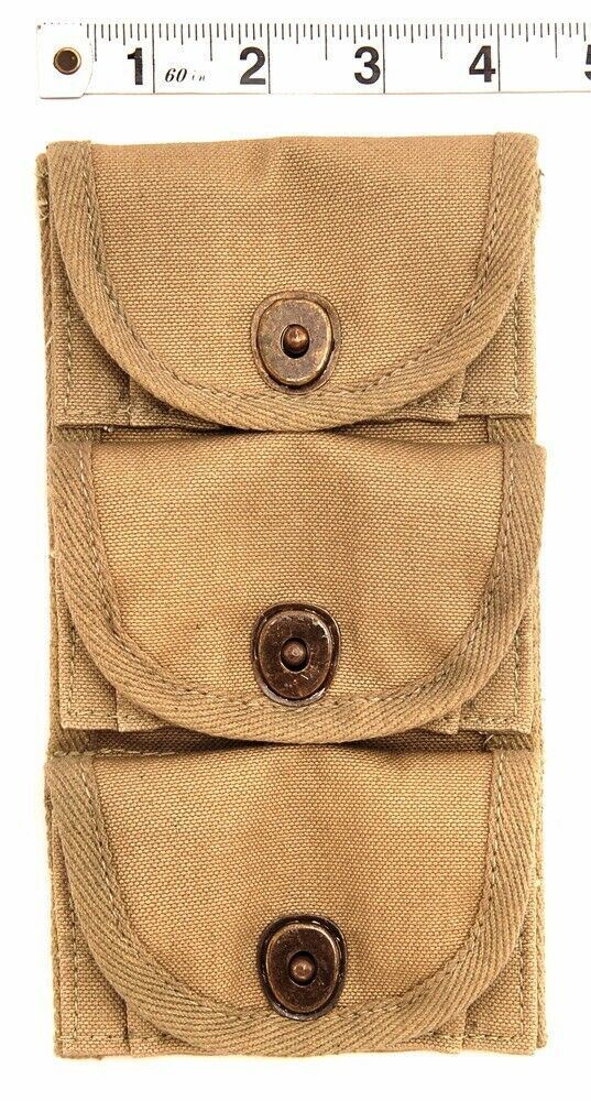 U.S. WWI M1917 Half Moon Clip .45 cal 3 Pocket Pouch marked JT&L  