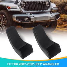 2P Black Tow Hook Covers For 07-23 Jeep Wrangler JK/JL Gladiator Factory Bumper
