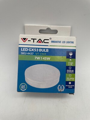 V-Tac  LED GX53 Disc VT-1969 SKU 4437 7W Spezialleuchtmittel 7 Watt 3000k Neu