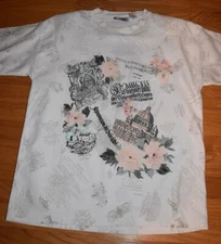 VTG Michelangelo St Peter's Basilica L/S Shirt Womens Top Gitano Art Museum M