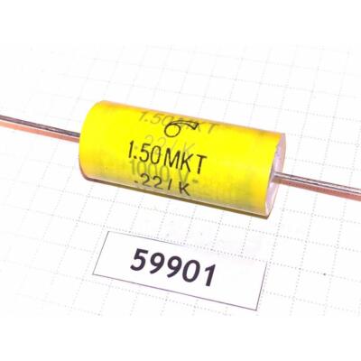 Kondensator 220nF 1000V 250VAC 10% Mallory 1,50MKT Polyester Axial x2 Stück