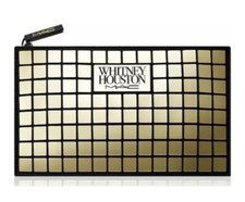 MAC X Whitney Houston NIPPY  S CLUTCH Gold Metal Accent Cosmetic Bag w/ Zipper