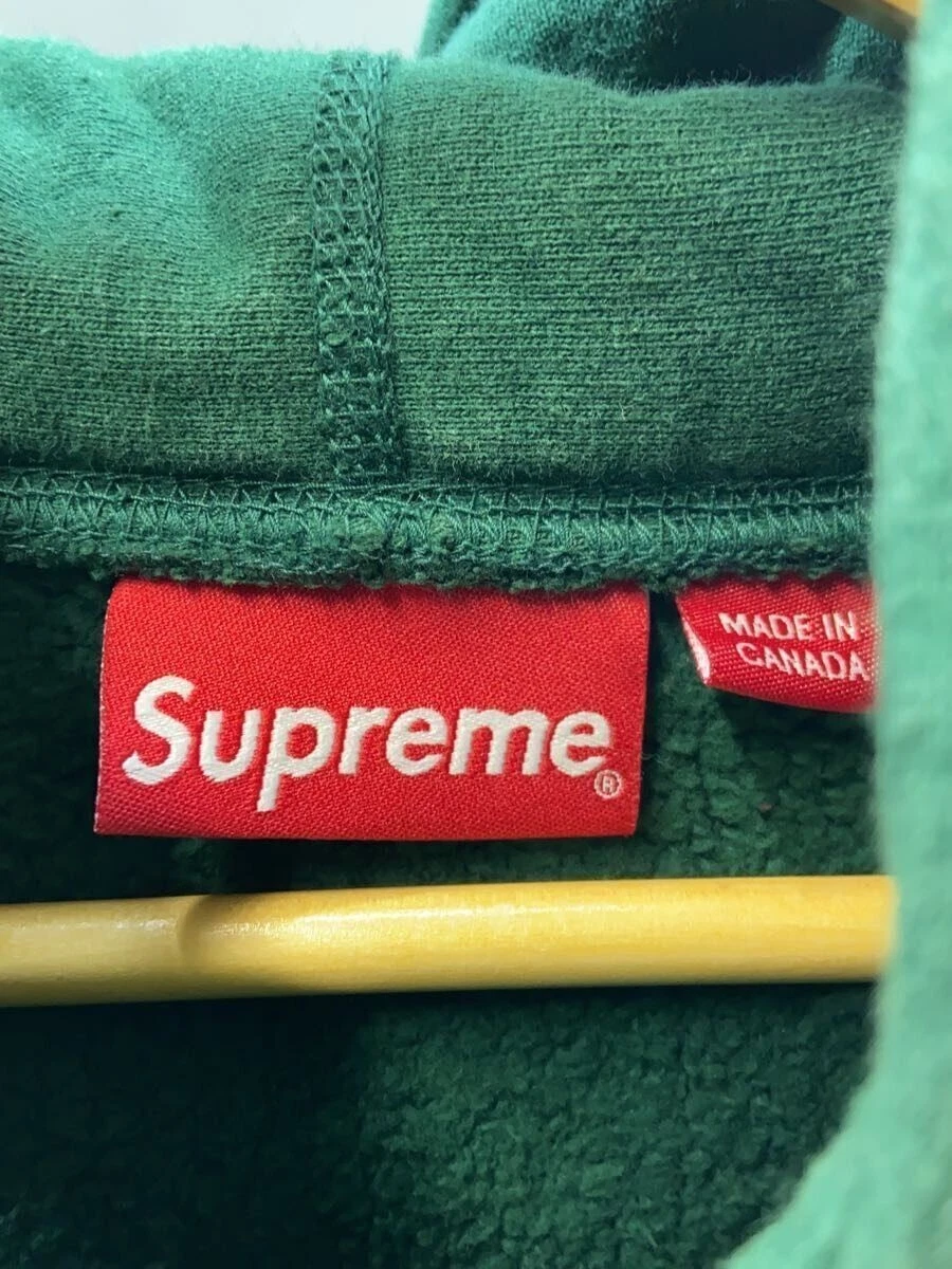 Felpa con cappuccio Supreme XL cotone verde usata