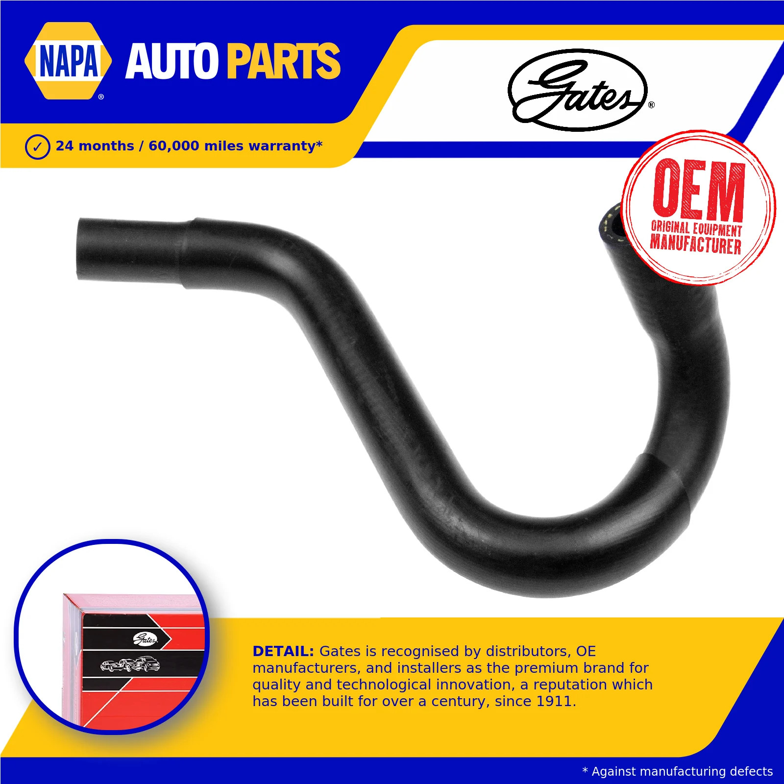 Heater Hose 02-2798 Gates Coolant 074121096Q 427522798 Top Quality Guaranteed
