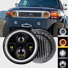 Punkte 7 " Rund LED Scheinwerfer Hi/Lo Tr&auml;ger Halo DRL Passend Toyota FJ Cruiser