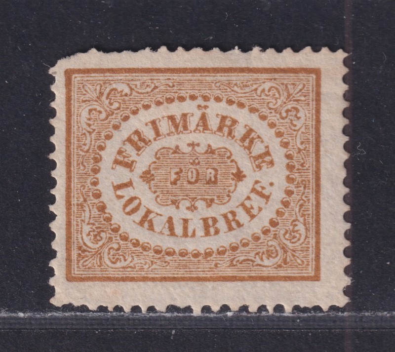 Sweden Scott LX2r Unused 3o Brown Stockholm City Post 1871 Re-Issue SCV $250