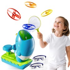Flying Disc Launcher Outdoor Toys with 1 Whale Launcher, 24 Flying Discs, 2 B...