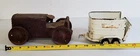 Y-864 VINTAGE MARX WIND UP TIN LITHO TRACTOR & TONKA STABLES HORSE TRAILER!