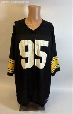 Vintage Reebok Mesh Reversible Pittsburgh Steelers # 95 Greg Lloyd Jersey - 54 - image 1 of 4