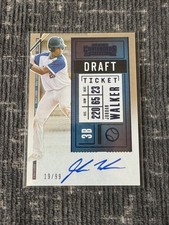 Jordan Walker  2020 Panini Contenders Pick Draft Ticket Blue /99 Auto Cardinals