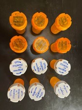 18 Empty Prescription Bottles, Amber, Small