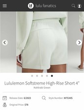 Lululemon Softstreme High-Rise 4in kohlrabi g...