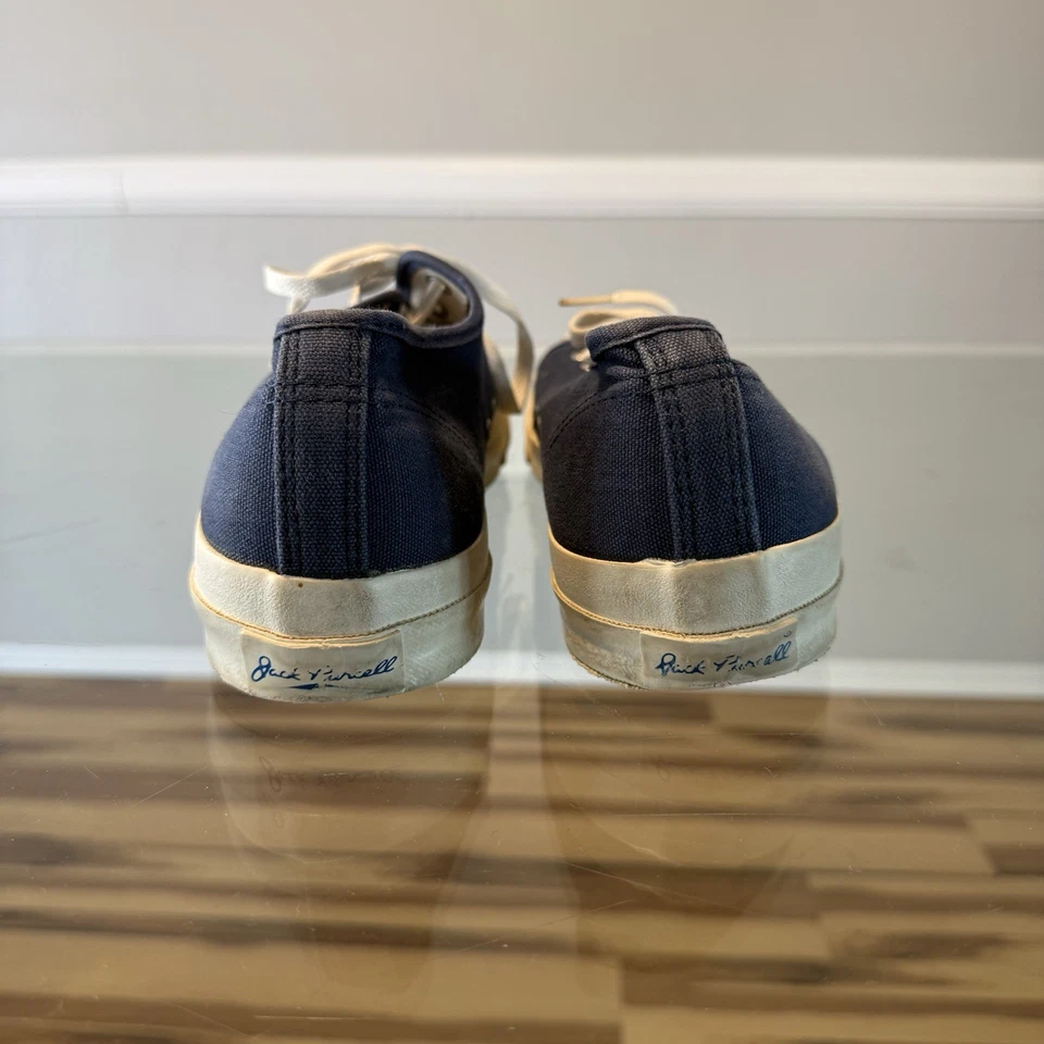 Vintage Converse Jack Purcell White Canvas Sneakers Made in USA Sz 12 - Image 4 of 4