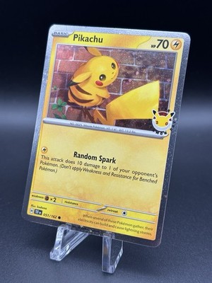 Pikachu Stamped Promo (051/162) [Cosmos Holo] (NM) - Pokémon