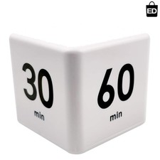 Compact White Cube Timer with Adjustable Volume - Perfect for Study  Work