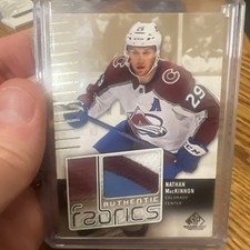 Nathan MacKinnon Premium Authentic Game Used Fabrics #14/35 Avs 3 Color Patch