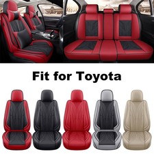 For Toyota Corolla Camry Rav4 Car Seat Covers Front Rear Full Set Nappa Leather