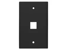 Monoprice Standard Size Keystone Plate 1 Port, Black, UL