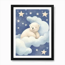 Sleeping Polar Bear 2 Art Print Framed Wall Art Poster Canvas Print Picture