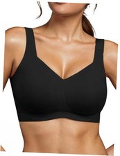 Womens Wireless Bras No Underwire Tshirt Bras Supportive Small 02 Black