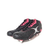 Gilbert Rugby Boots - Sidestep Revolution 6 Stud - Black Red Sz:4 Ex Display