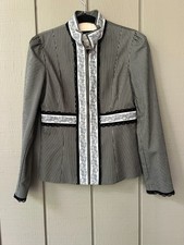 Nanette Lepore, vintage, made in USA, striped w/ trim, blazer, beautiful, size 6