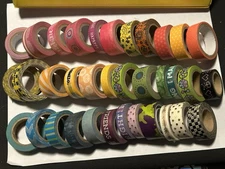 Lot of 35 Rolls of WASHI TAPE - All NEW or Barely Used! ROYGBP Black Gold Misc!