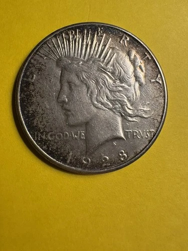 1928-S Better Date Peace Silver Dollar In XF Condition, Nicely Toned, Cleaned