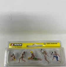 NOCH 15842 Bathers on Beach #2 HO Scale 1:87 Figures, Set of 6 - Multicolor