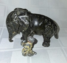 Heyde Cast Metal Antique Elephant and Man 1920's German